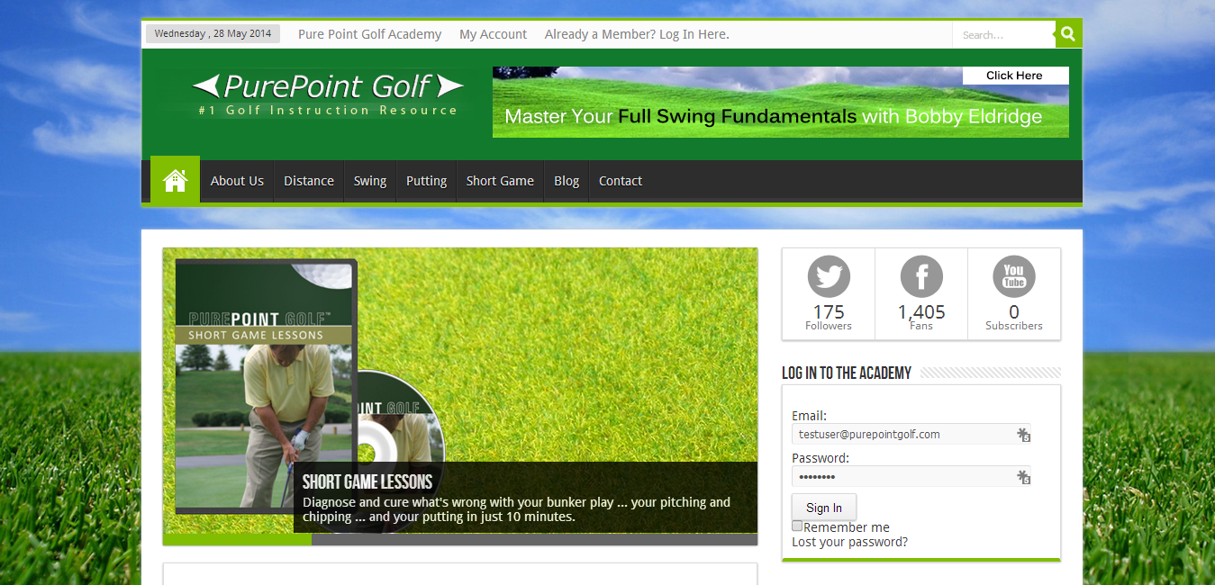Direct Marketing Website Design for Golf